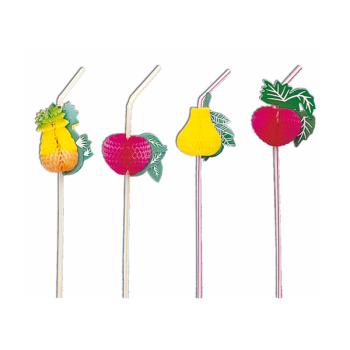 Palhinha Decorada Flex. Frutas 33Cm 50 Unid. (Gp)           
