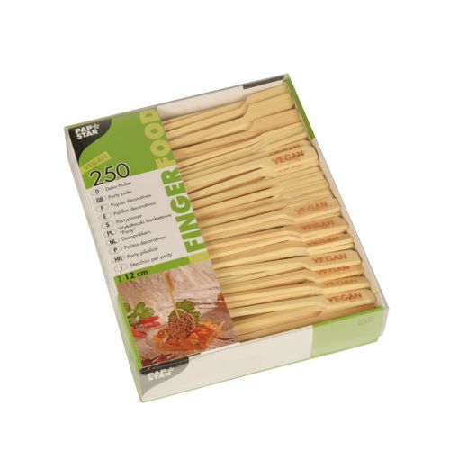 Espetos P/ Entradas 12 Cm "Vegan" 250 Unid                  