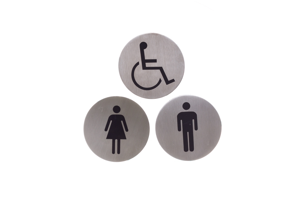 Placa Inox Wc Homens Diametro 7,5Cm                         