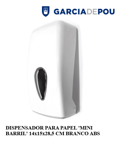 Dispensador Para Rolo "Mini Barril" 29X14X16 Cm Blanco Abs  