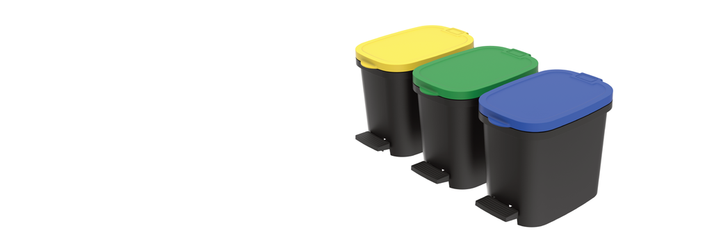 Balde Preto 20L C/Asa E Base Amarelo Ref.772                