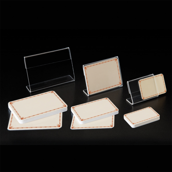 10 U. Etiquetas Rebordo Castanho 8X6X0,1Cm Creme Pvc        