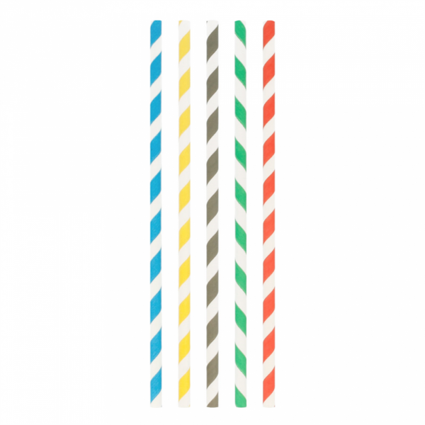 Palhinhas Papel Direitas Riscas 0,8X23,5Cm 100 Unid         
