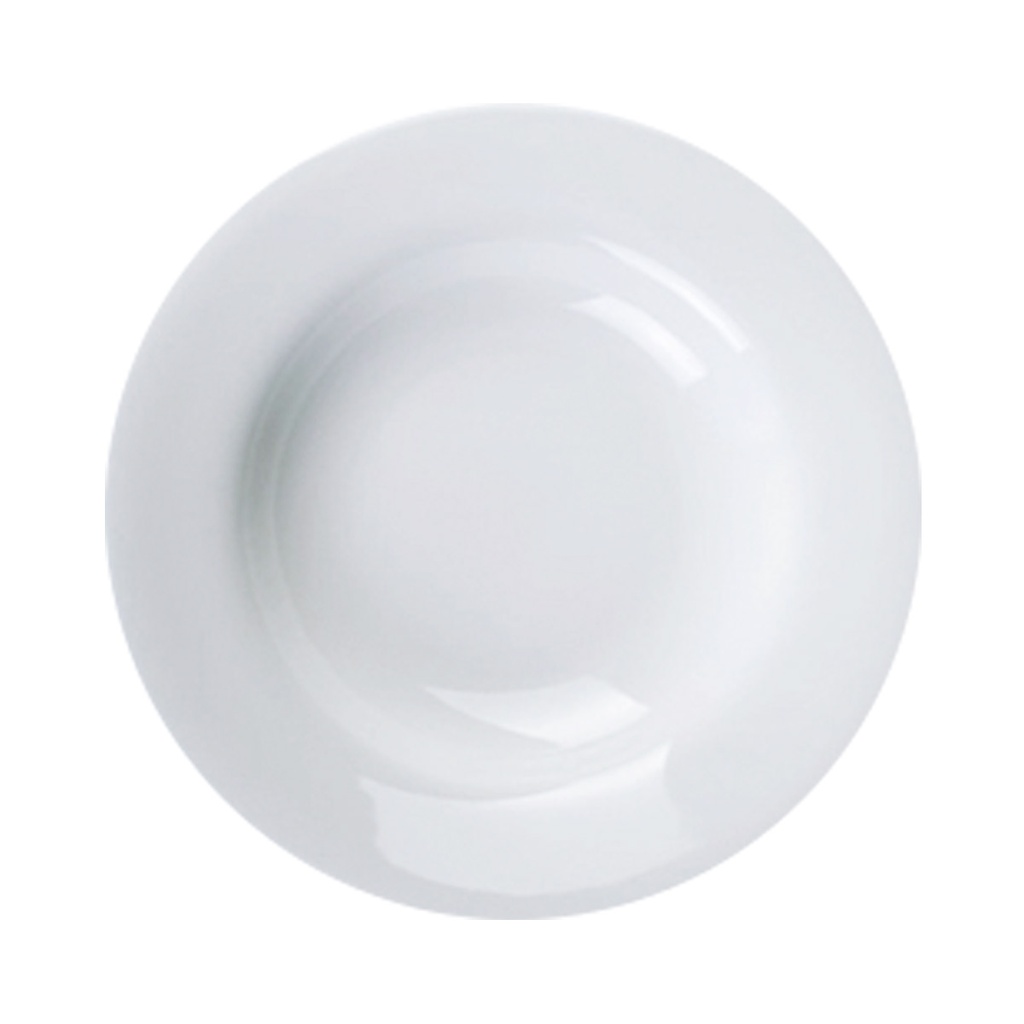 Prato Nº2  22Cm Sopa Aba Larga Servotel Porcelana Branca    