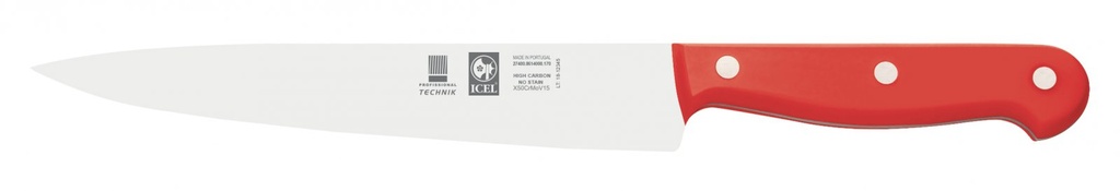 Faca Para Trinchar Serrilha Cb Verm 17Cm Technik Icel       