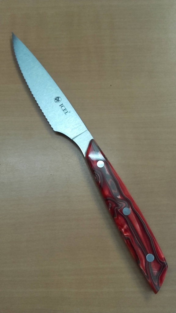 Faca Para Bife Serrilha Cabo Kiratina Vermel. 11Cm Icel     