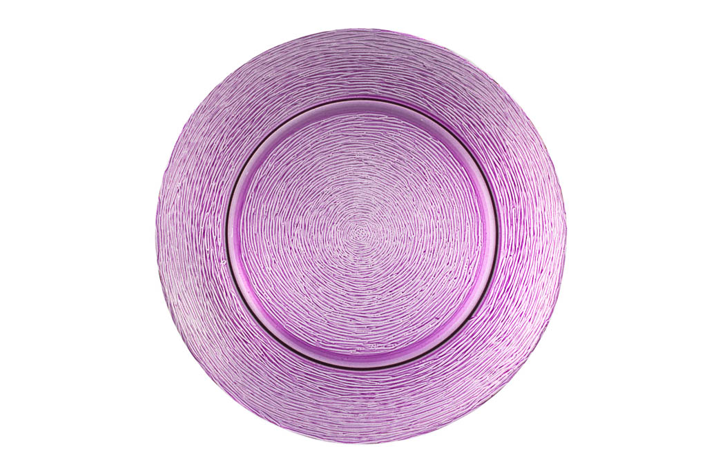 Prato C/Relevo Vidro Pente Cor Violeta  Ø32Cm               