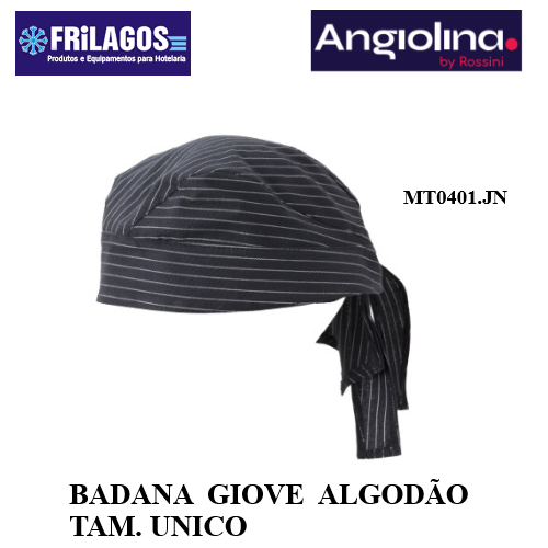Badana Giove 100% Algodão Preto/Riscas T.U. Rossini         