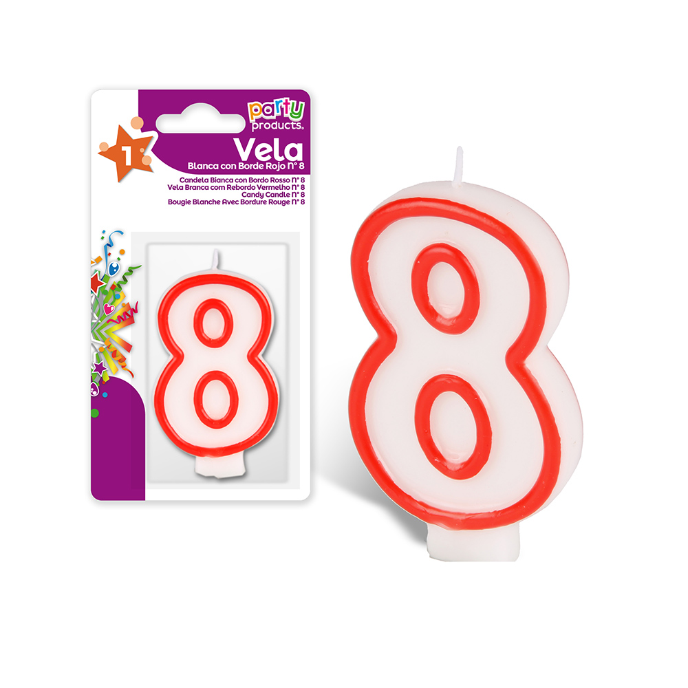 Vela De Aniversário Nº8  Unidade                            