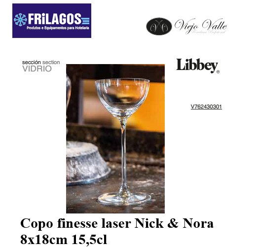 Calice Finesse Laser Nick & Nora  8X18Cm 15,5Cl Libbey      