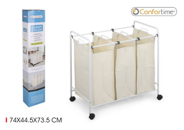 Separador De Lavandaria 3 Dep.74X44,5X73,5Cm Confortime     
