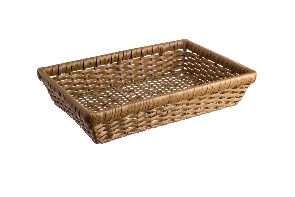 Cesto Retangular Pp Castanho  41X28X8,5Cm                   