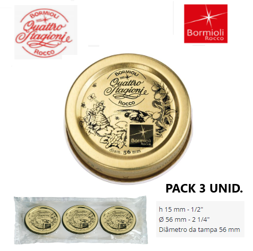 Pack 3 Unid. Tampas P/Frasco Quattro Stagione 56Mm  Bormioli