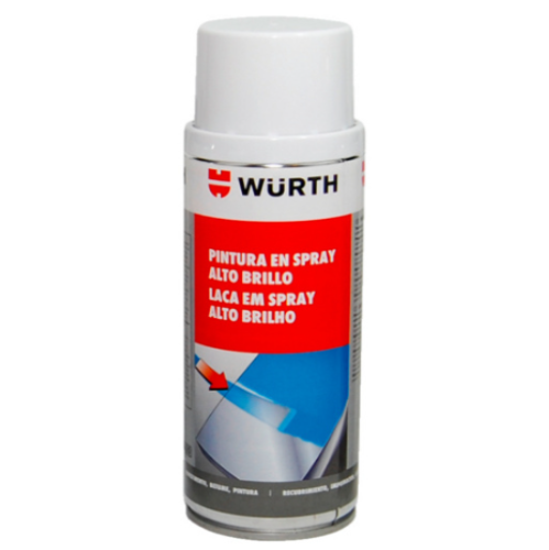 Laca Spray Branco Brilhante Ral 9010   400Ml Wurth          