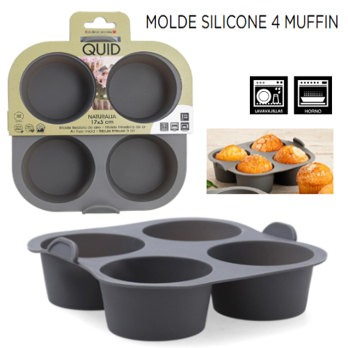 Molde Para 4 Muffin 17X17X5Cm Silicone Naturalia Qd         