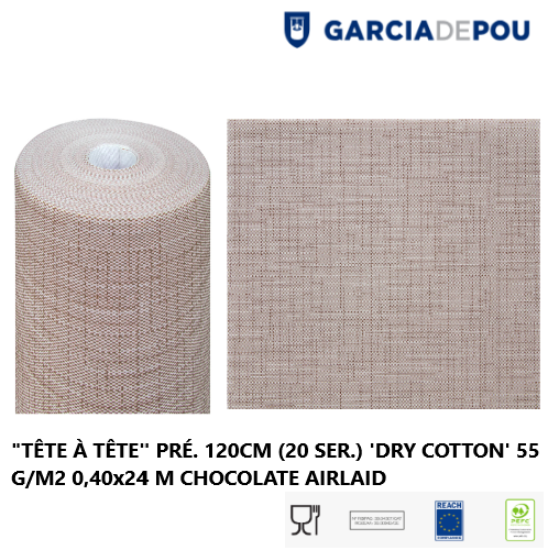 Tête À Tête" Pré. 120Cm (20 Ser.) Dry Cotton 0.40X24Mts Choc