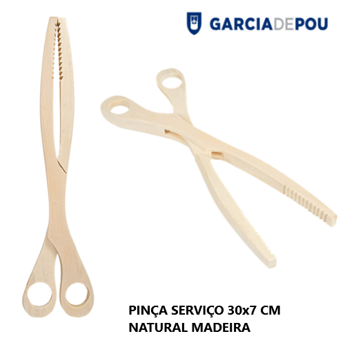 Pinça Serviço Buffet  30X7 Cm Cor Natural Madeira           