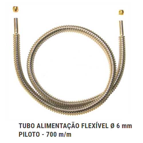 Tubo Inox Alimentação Flexível Ø 6 Mm Piloto - 700 M/M      