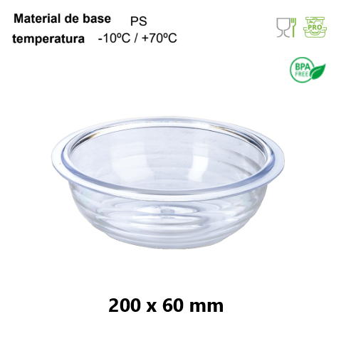 Saladeira Transparente Em Ps  Bpa Free  200X60Mm Denox      