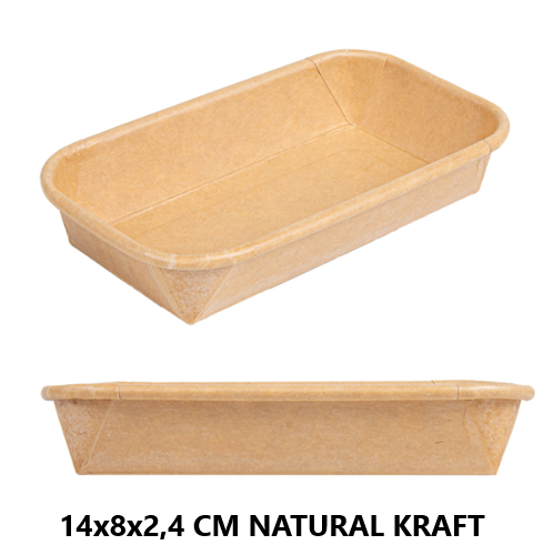 Recipiente Em Cartão 14X8X2.4Cm Natural Kraft 50 Unid.      