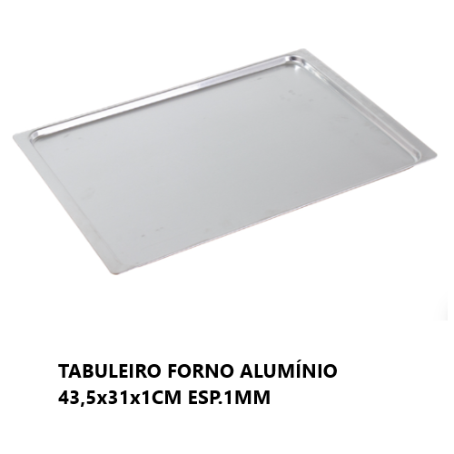 Tabuleiro Forno Alumínio 43,5X31X1Cm Esp.1Mm                