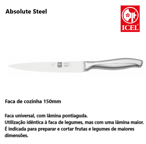Faca De Cozinha 150Mm  Absolute Steel  Icel                 