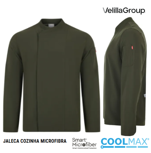 Jaleca Cozinha Microfibra Ml Verde Oliva Tam-L              