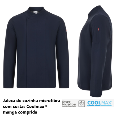 Jaleca Cozinha Microfibra Ml Azul Navy Tamanho-Xl           