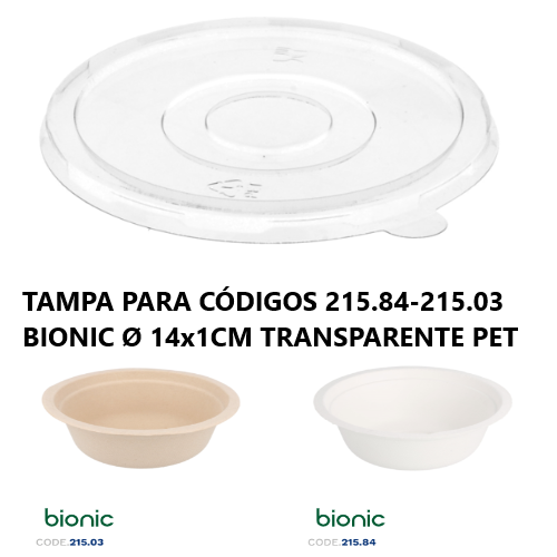 Tampa Para Códigos 215.84-215.03 Bionic Ø14X1Cm 100 Unid    