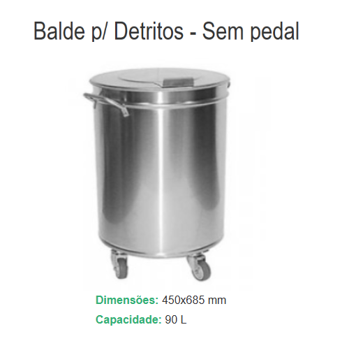 Balde P/ Detritos 450X710 S/ Pedal                          