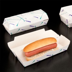 [107.14467] Concha P/ Hot Dog 23,5X9X6 Cm Cartao Branco 50 Unids.       