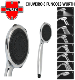 [AG1.888910011] Chuveiro Banho 8 Posicoes 888 910 011 Wurth                 