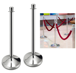 [107.16294] Conjunto 2 Colunas Inox Base 32 Alt 93,5 Cm                 