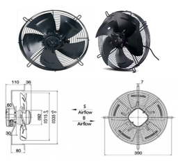 [MOT.36000272] Motoventilador Ywf-4E-315-50-220 Succao                     