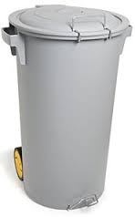[107.23029] Balde Lixo 80Lts C/Pedal E Rodas Cinza Ref.789 Faplana      