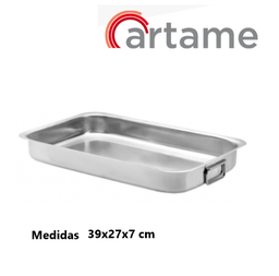 [107.19940] Tabuleiro Inox C/Asas 19940 39X27X7 Cm                      