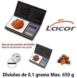 [107.L.61709] Balança De Precisao 0.1 Até 650 Gramas De Bolso Lacor       