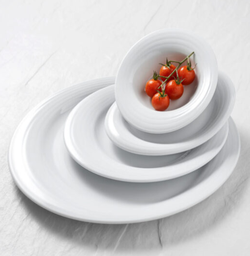 [107.37100605] Prato Oval Fundo  34X29Cm Duo Branco Cv                     
