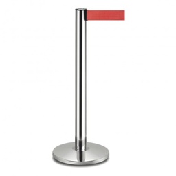 [107.46490] Coluna  Inox C/Fita Retratil Vermelha Unidade               