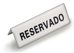 [107.D13801] Placa Reservado Em Inox 12 X 4.5 Cm (Lz)                    