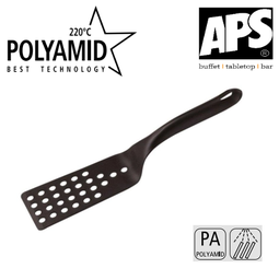 [107.88640] Espatula Preta Polyamida Perfurada 220ºc 6.5X30Cm (Aps)     