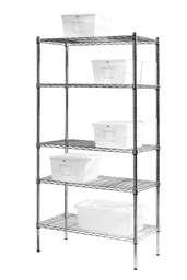 [107.650.812204] Estantaria C/5 Prateleiras Cromada 910X455X1830Mm Hendi     