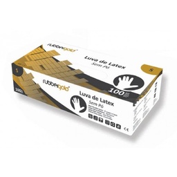 [107.2506M] Luva Vinil S/Pó 2506 Tamanho-M Rubbergold 100 Unid.         