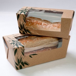 [107.14776] Caixa C/Janela P/Sandwich18X7,7X7,7Cm Havana 50 Unid        