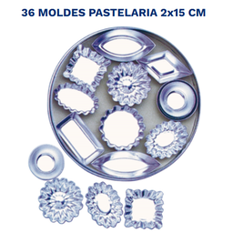 [107.18594] 36 Moldes Pastelaria Mini Formas  (Gp)                      