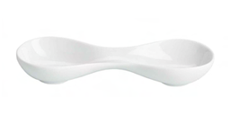 [107.B1788] Taça Dupla Porcelana Branca 21X17X3 Cm (Vv)                 