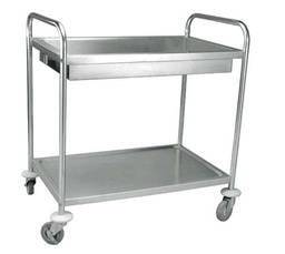 [107.1430020] Carro Inox P/Recolha De Louça C/2 Prateleiras               