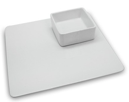 [107.0230760598] Prato Quad. Porcelana 20 Cm C/Taça Quad. 7,5Cm              