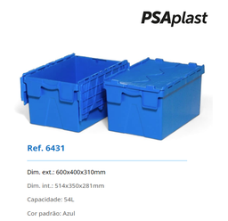 [107.636.64311] Caixa Com Tampas Articuladas 54L 600.400.310Mm Az           