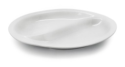 [107.110171] Prato Porcelana Oval 2 Div. 31X21,5X3,5 Cm                  